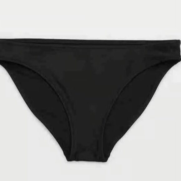 Aerie Cheeky Bikini Bottom Womens XXL Black Swim Brief NWT Minimalist - Picture 3 of 6